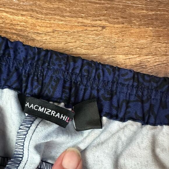 Isaac Mizrahi Live Paisley Pull On Ankle Pants Size 0 Blue Black NEW - Picture 6 of 7